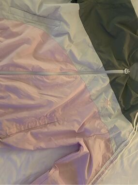 adidas Pastel Pink, white and green Colorblock Track Jacket